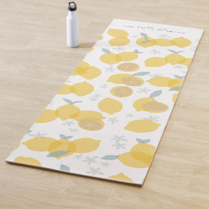Moderner Pastell Citrus Lemons Muster Individuelle Yogamatte