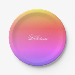 Moderner Pastell Rainbow Designer Runde Pappteller