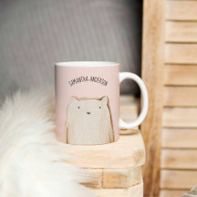 Moderner, pastellfarbener rosafarbener Bär mit Nam