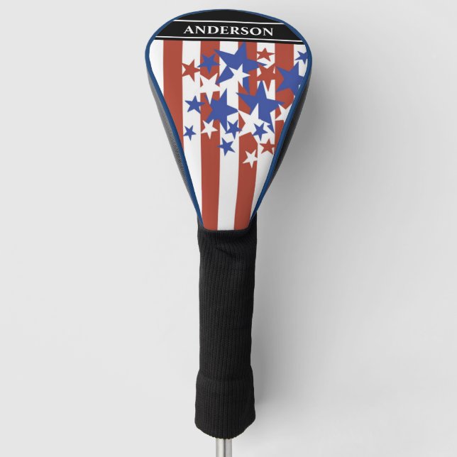 Moderner, patriotisch-amerikanischer Name Golf Headcover (Vorderseite)