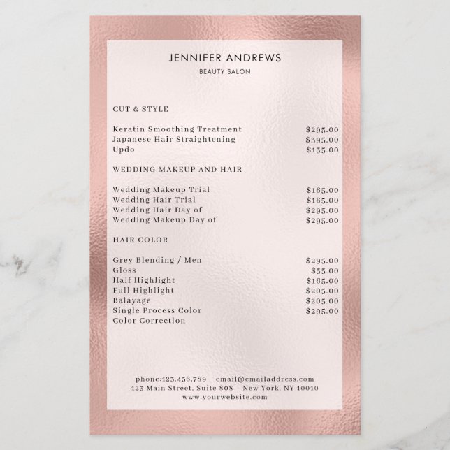 Moderner Peach Glow Salon Flyer (Vorne)
