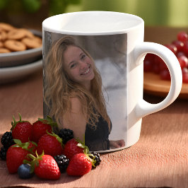 Moderner Personalisierter 2-Foto-Abschluss Kaffeetasse