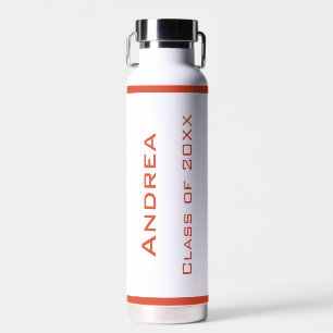 Moderner Personalisierter Abschluss Roter Text Trinkflasche
