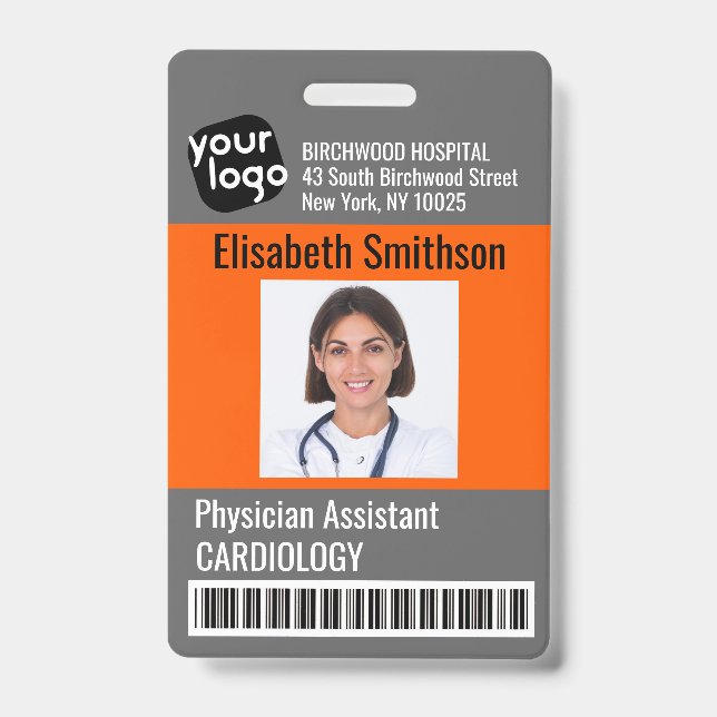 Moderner Personalisierter Arzt Assistenzausweis Ausweis (Vorderseite)