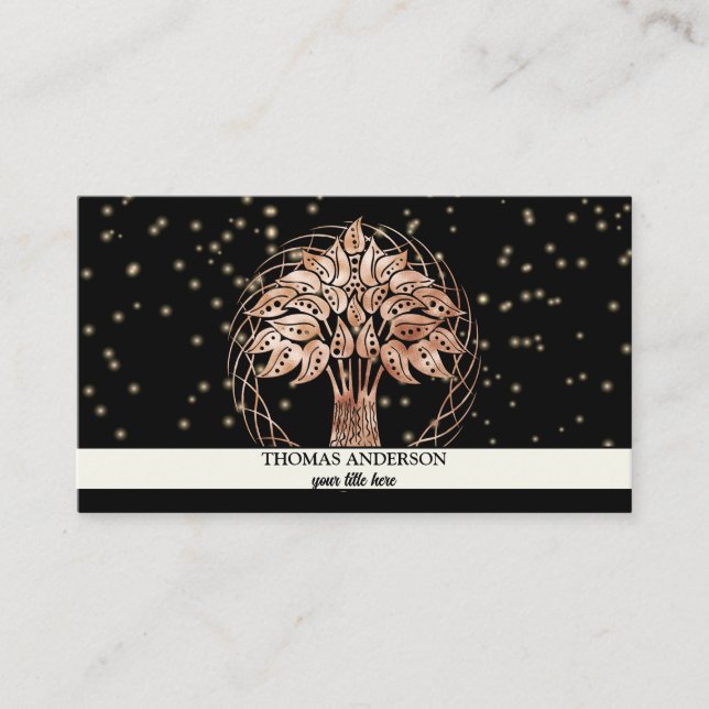 Moderner Personalisierter Baum des Lebens - farben Visitenkarte (Vorderseite)