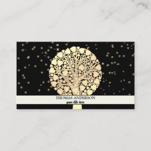 Moderner Personalisierter Baum des Lebens - Schwar Visitenkarte