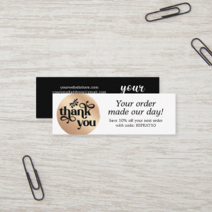 Moderner Personalisierter Bestellkreis Dankeschön Mini Visitenkarte