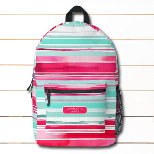 Moderner Personalisierter Cyan Magenta-Name Bedruckter Rucksack