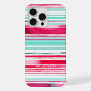 Moderner Personalisierter Cyan Magenta-Name iPhone 15 Pro Max Hülle