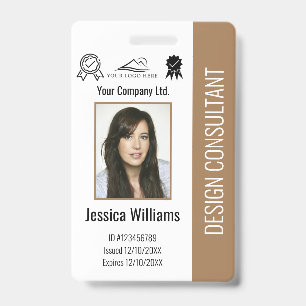 Moderner Personalisierter Firmenmitarbeiter Brown Ausweis
