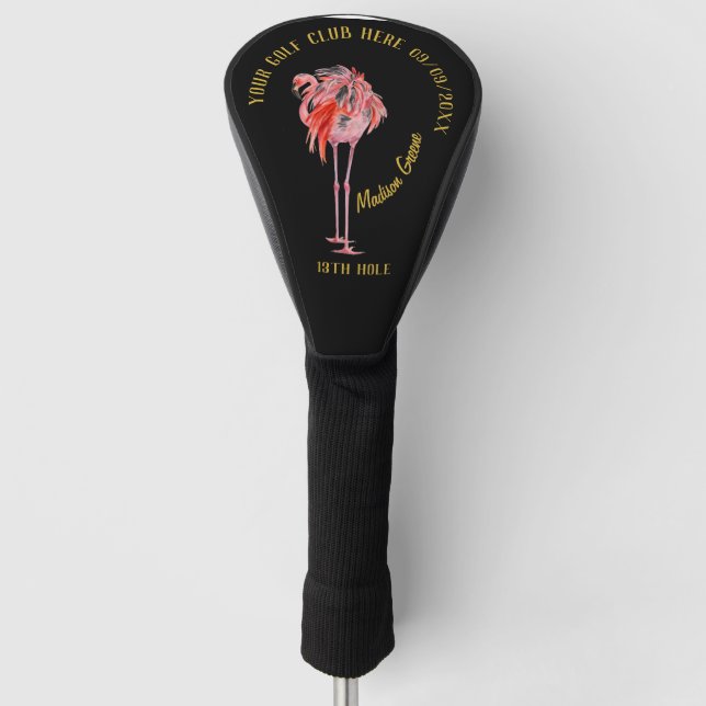 Moderner Personalisierter Flamingo Golf Head Cover Headcover (Vorderseite)