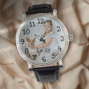 Moderner personalisierter Foto-Name Armbanduhr