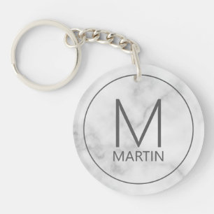 Moderner Personalisierter Monogramm- und Name-Schl Schlüsselanhänger