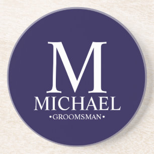 Moderner Personalisierter Monogramm- und Name-Trau Getränkeuntersetzer