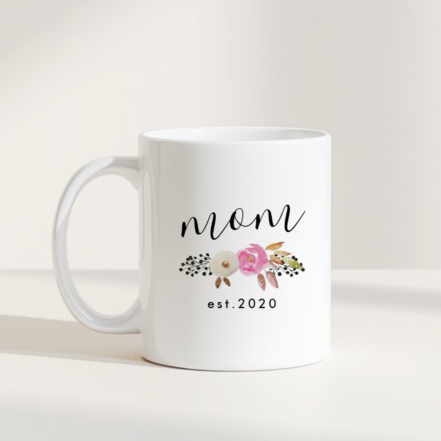 Moderner Personalisierter Muttertag der Blumen Kaffeetasse (Von Creator hochgeladen)