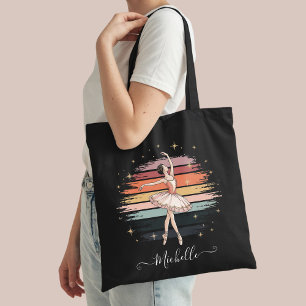 Moderner Personalisierter Name Ballerina schwarz