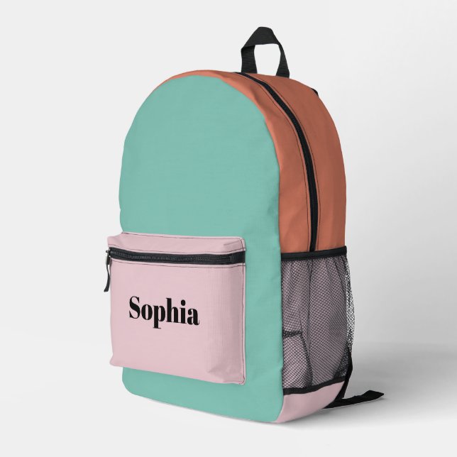 Moderner Personalisierter Name Bedruckter Rucksack (Rückseitige Ecke Rechts)