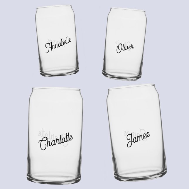 Moderner Personalisierter Name Dosenglas (Modern personalized name can glass set)