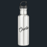 Moderner Personalisierter Name Edelstahlflasche<br><div class="desc">Personalisiertes individuelle Name-Design in einem modernen Schriftart.</div>