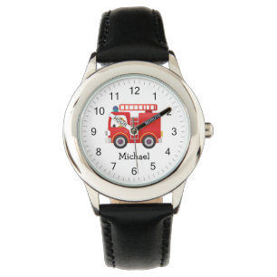 Moderner Personalisierter Name für den Rotfeuerzug Armbanduhr