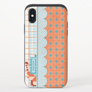 Moderner Personalisierter Name Girly Chic Muster iPhone X Slider Hülle