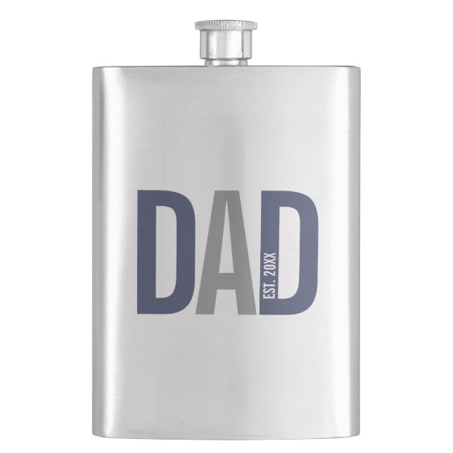 Moderner Personalisierter Navy-Vater etabliert Flachmann (Vorderseite)