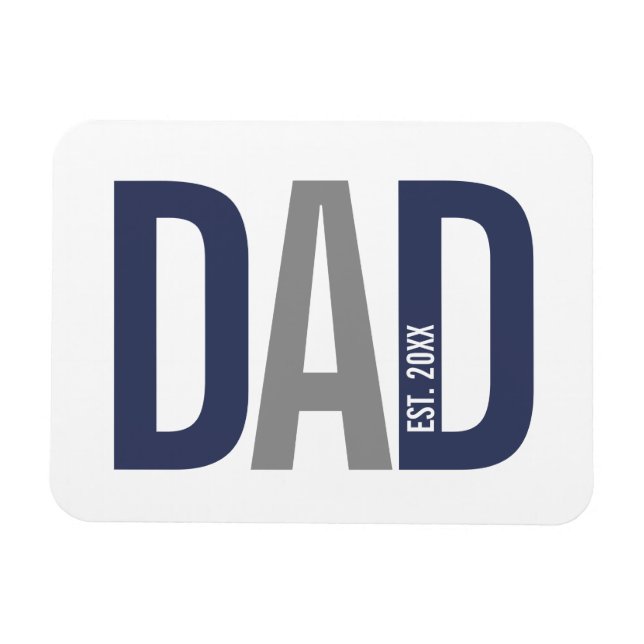Moderner Personalisierter Navy-Vater etabliert Magnet (Horizontal)