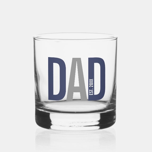 Moderner Personalisierter Navy-Vater etabliert Whiskyglas (Vorderseite)