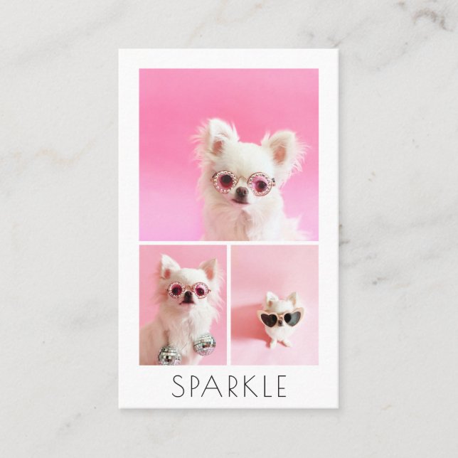 Moderner Personalisierter QR-Code für 4 Fotomateri Visitenkarte (Vorderseite)