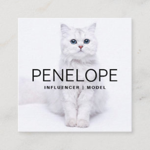 Moderner Personalisierter QR-Code mit zwei Fotos Quadratische Visitenkarte