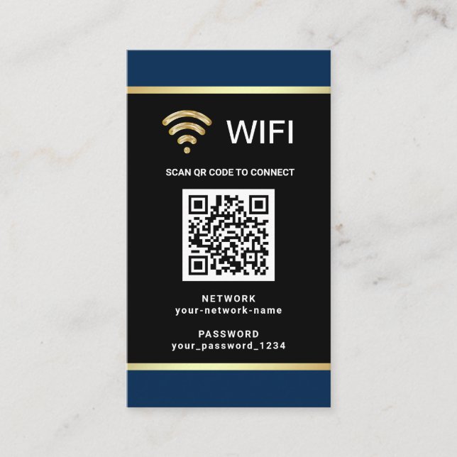Moderner personalisierter QR-Code Wifi-Netzwerk-Pa Visitenkarte (Vorderseite)
