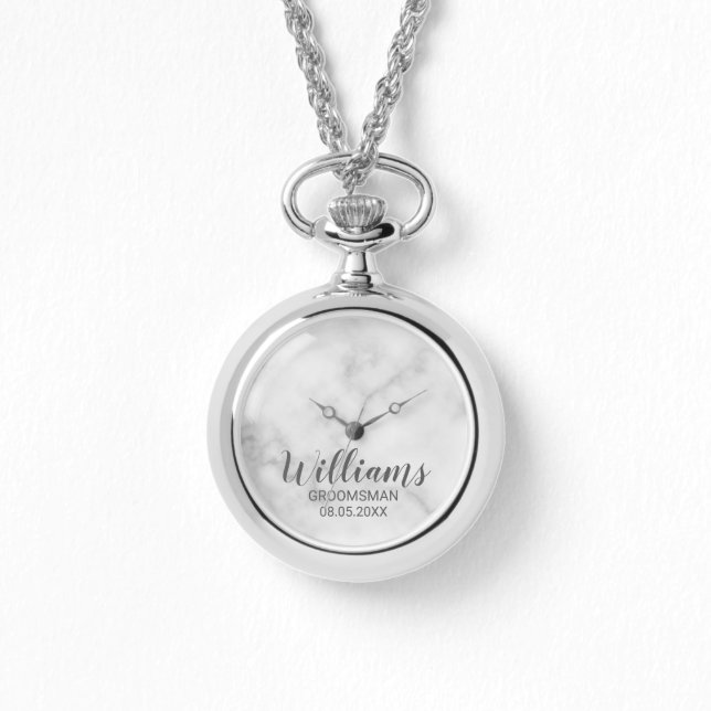 Moderner Personalisierter Trauzeuge für Skripte Armbanduhr (Vorderseite)