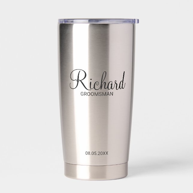 Moderner Personalisierter Trauzeuge für Skripte Thermobecher (Links)