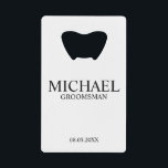 Moderner Personalisierter Trauzeuge in Schwarz/Wei Geldbeutel Flaschenöffner<br><div class="desc">Moderne Schwarz-Weiß-Geschenke für Personalisierten Trauzeuge mit dem Namen,  dem Titel und dem Hochzeitstag des personalisierten Trauzeugen im klassischen Serif-Schriftart-Stil. Auch perfekt für Trauzeuge,  Vater der Braut und mehr.</div>