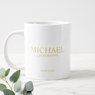Moderner Personalisierter Trauzeuge Kaffee Tasse
