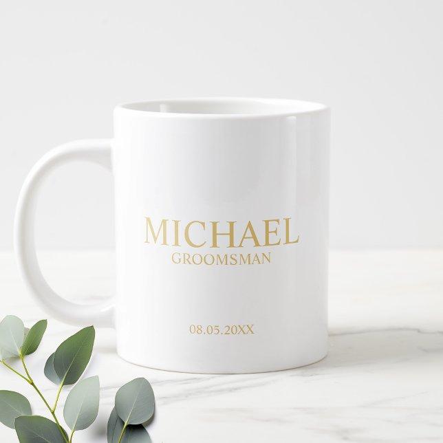 Moderner Personalisierter Trauzeuge Kaffee Tasse (Von Creator hochgeladen)