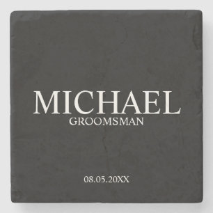 Moderner Personalisierter Trauzeuge Steinuntersetzer