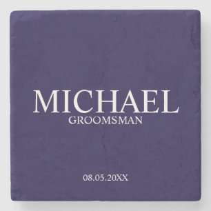 Moderner Personalisierter Trauzeuge Steinuntersetzer