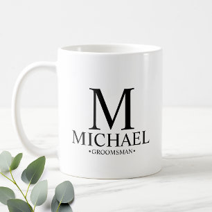 Moderner Personalisierter Trauzeuge Tasse