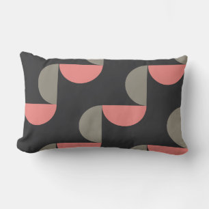 Moderner Pfirsich und Grau aus dem Mittelalter Lendenkissen