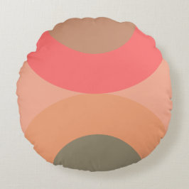 Moderner Pfirsich und Olivenhain aus dem Mittelalt Rundes Kissen