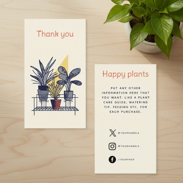 Moderner Pflanze Shop Vielen Dank Begleitkarte (Modern Plant Shop Thank You Enclosure Card.)