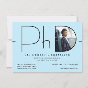 Moderner PhD-Abschluss für Foto Einladung