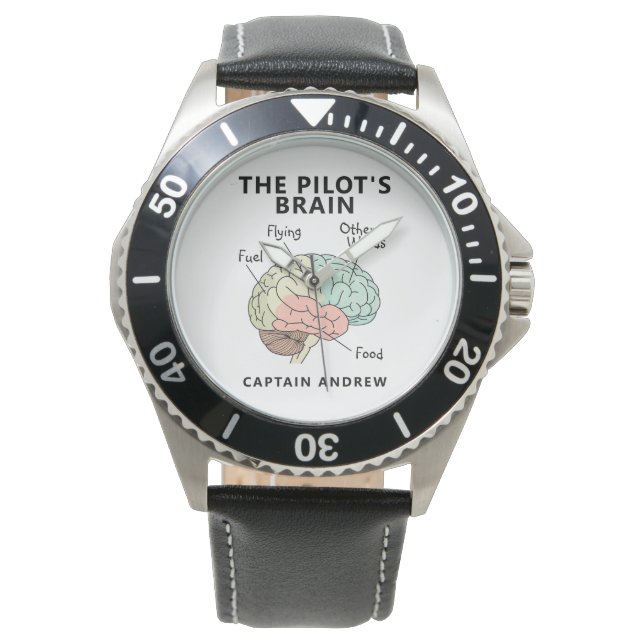Moderner Pilot Name | Lustige Luftfahrtzitat Armbanduhr (Vorderseite)