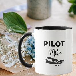 Moderner PILOT-Text und Flugzeug, Personalisiertes Tasse