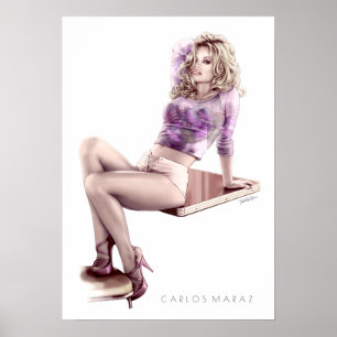 Moderner Pin-up-Girl-Illustrations-Druck Poster