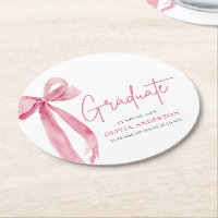 Moderner Pink Bow Coquette Graduate Abschluss