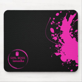 Moderner Pink Girl Boss & Name | Bestes Mädchen-Ge Mousepad