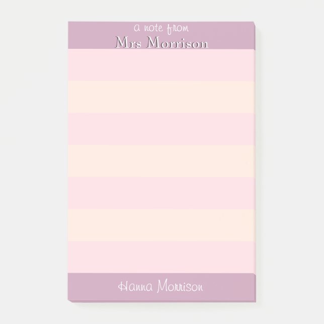 Moderner Pink Office School Lehrer Mama Student Post-it Klebezettel (Vorderseite)