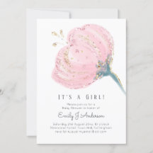 Moderner Pink Rose Glitzer mit Girl Baby Dusche